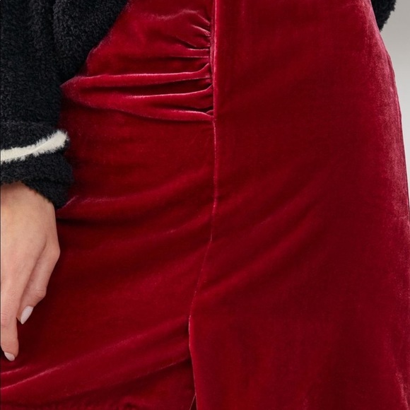 NWT Anthropologie Mini Velvet Skirt Raspberry New - Picture 5 of 7